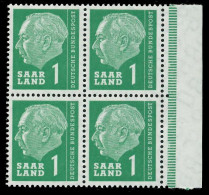SAAR OPD 1957 Nr 380 Postfrisch VIERERBLOCK SRA X799B7E - Ongebruikt