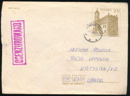 °°° LETTER POLAND 1982 SOLIDARITY SOLIDARNOSC OCENZUROWANO CENSORED VATICAN RADIO ROME °°° - Cartas & Documentos