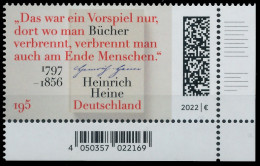 BRD BUND 2022 Nr 3731 Postfrisch ECKE-URE X53AFDE - Unused Stamps