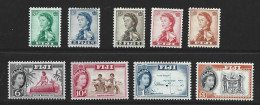 Fiji 1959 - 1963 QEII Definitives Part Short Set Of 9 To 1 Pound Coat Of Arms MLH - Fidji (...-1970)