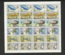 1983-Libya-Bicentenary  Of Air And Space – First Balloon Of Montgolfier-   Streep Of 6 Stamps- Full Sheet  MNH** - Libië