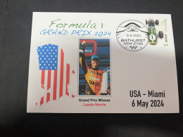 7-6-2024 (2 Z 42) Formula One - 2024 - USA Miami Grand Prix - Winner Lando Norris (6 May 2024) Formula 1 Stamp - Cars