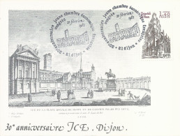 Carte Avec Cachet Commémoratif 50ème Anniversaire Jeune Chambre économique Française - Dijon - 20/02/1982 - Gedenkstempels