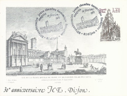 Carte Avec Cachet Commémoratif 50ème Anniversaire Jeune Chambre économique Française - Dijon - 20/02/1982 - Commemorative Postmarks
