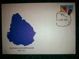 RÉPUBLIQUE ORIENTALE DE L'URUGUAY, Enveloppe FDC Commémorative Avec Timbre-poste Coloré (Proceres De La Patria, Bâtiment - Uruguay