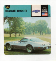 FICHE AUTOMOBILE - CHEVROLET CORVETTE - Voitures