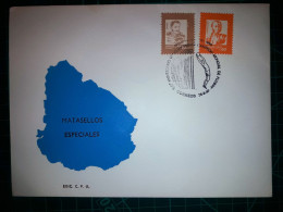 RÉPUBLIQUE ORIENTALE DE L'URUGUAY, Enveloppe FDC Commémorative Avec Timbre-poste Coloré (Proceres De La Patria, Bâtiment - Uruguay