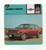 FICHE AUTOMOBILE - CHEVROLET CHEVETTE - Auto's