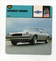 FICHE AUTOMOBILE - CHEVROLET CAMARO - Voitures