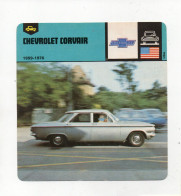 FICHE AUTOMOBILE - CHEVROLET CORVAIR - Auto's