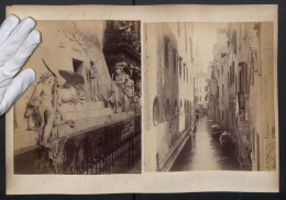 2 Foto Unbekannter Fotograf, Ansicht Venedig, Kanal St. Salvador, Canova Denkmal, Rückseite Dogenpalast M. Detail  - Lieux