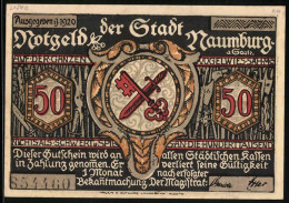 Notgeld Naumburg 1920, 50 Pfennig, Wappen Und Fiktive Szene  - Lokale Ausgaben