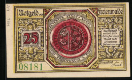 Notgeld Freienwalde I. Pom. 1920, 25 Pfennig, Stadt-Siegel, Ritter Und Bürger, Wappen  - Lokale Ausgaben