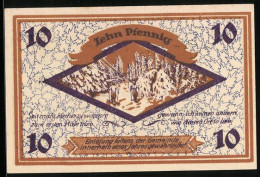 Notgeld Friedrichroda /Th., 10 Pfennig, Siegel, Skiläufer Und Tannen  - [11] Lokale Uitgaven