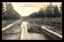 55 - STENAY - LES BORDS DU CANAL VERS CERVIZY - PENICHE - EDITEUR H. GERAULT - Stenay