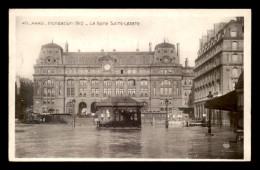 75 - PARIS 9EME - INONDATIONS DE 1910 - LA GARE ST-LAZARE - EDITEUR MARQUE ROSE - Distretto: 09