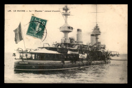 BATEAUX DE GUERRE - LE MASSENA, CUIRASSE D'ESCADRE - LE HAVRE - Warships