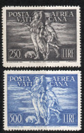 Vatican 1948 Airmail Stamps 2 Values MNH Raphael Guiding Tobias, Painting Francesco Botticini - Ungebraucht