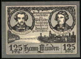 Notgeld Hann. Münden, 125 Pfennig, Komponist Und Dichter Des Weserliedes, Weserpartie  - [11] Local Banknote Issues