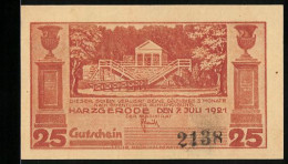 Notgeld Harzgerode 1921, 25 Pfennig, Alexisbad Im 1830  - [11] Emissions Locales