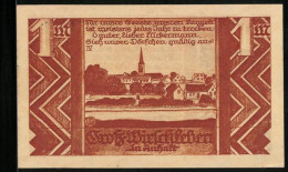 Notgeld Gross-Wirschleben In Anhalt 1921, 1 Mark, Ortsansicht Mit Der Kirche  - [11] Local Banknote Issues