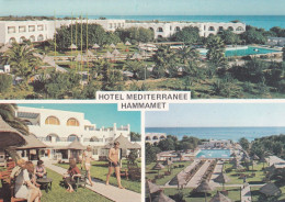 Tunisie---HAMMAMET --1978-- Hotel Méditerrannée -- Multivues .... Beau Timbre   .....cachet - Tunesië