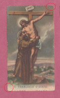 Holy Card, Santino- S. Francesco D'Assissi. Imprimatur 24. Septembris. 1900. Ed. A.M.Mantegazza N° 592- Dim. 98x 56 Mm - Images Religieuses