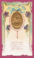 Holy Card , Santino- O Giglio Di Candore Proteggete Il Mio Cuore Da Ogni Soffio Di Impurità. Immagine In Rilievo. - Andachtsbilder