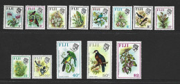 Fiji 1971 - 1977 Birds & Flowers Part Set Of 13 To $2 Simplified MNH - Fiji (...-1970)