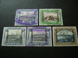 South West Africa - 1940 & 1943 Selection Of 5 Different Used Revenues. - Zuidwest-Afrika (1923-1990)