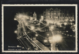 AK Belgrade, Panorama En Nuit  - Serbien