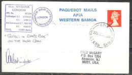 1988 Paquebot Cover, British QEII Stamp Used In Apia, Western Samoa - Covers & Documents