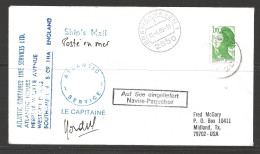 1985 Paquebot Cover, France Stamp Used In Bremerhaven, Germany - Covers & Documents