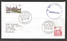 1988 Paquebot Cover, Germany Stamps Used In Cardiff Wales UK - Storia Postale