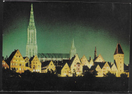 Germany.   Ulm. The Gothic Catedral By Night. Munster. Illustrated View Posted Postcard - Ulm