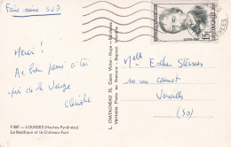 --timbre  FOUCAULT  Seul Sur Carte Postale ...cachet  LOURDES  Sur Cpsm  Lourdes - 1921-1960: Période Moderne