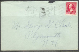 1902 Boston Mass (Dec 26) Cambridge Station Flag Cancel - Storia Postale