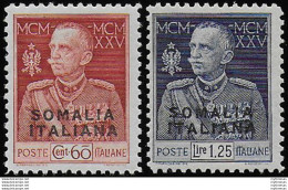 1925-26 Somalia Giubileo 2v. P. 11 MNH Sassone N. 67+69 - Other & Unclassified
