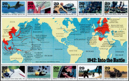 1992-1942: Into The Battle - Sheet Of 10, Mint Never Hinged - Ungebraucht