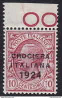 1924 Regno Di Italia - Crociera Italiana ,n° 162c 10 Cent. Rosa MNH** SPLENDIDA VARIETA' Firmata Bolaffi/A.Diena - Andere & Zonder Classificatie