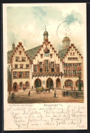 Lithographie Alt-Frankfurt, Der Römer  - Frankfurt A. Main
