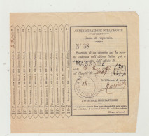 TAGLIANDO - RICEVUTA -AMMINISTRAZIONE DELLE POSTE - CASSE DI RISPARMIO - MASSAUA DEL 1927 WW1 WW2 - Poststempel