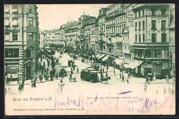 AK Frankfurt /Main, Zeil Von Der Constabler Wache Aus, Pferdebahn  - Frankfurt A. Main