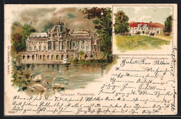 Lithographie Ludwigsburg / Württ., Blick Auf Schloss Monrepos, Kgl. Domäne, Monrepos Mit Restaurationsgebäude  - Ludwigsburg