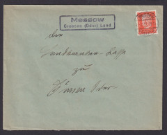 Messow über Crossen Oder Land Brandenburg Deutsches Reich Brief Landpoststempel - Storia Postale