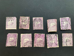 (stamps 7-5-2024) Very Old Australia Stamp - NSW One Penny X 10 Stamps - Usados