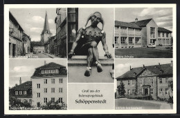 AK Schöppenstedt, Eulenspiegel, Kirche, Schloss Schliestedt  - Other & Unclassified