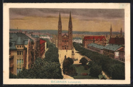 AK Wiesbaden, Stimmungsvoller Luisenplatz  - Wiesbaden