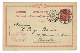 EP E.P. Entier Postale Ganzsache DEUTSCHES REICH Kartenbrief 1901 Chemnitz Postwaardestuk Paul Kohl Naar Bruxelles - Postkarten