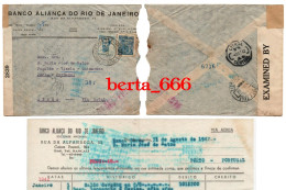 Banco Aliança Do Rio De Janeiro * Carta Circulada De Brasil A Portugal * 1942 - Storia Postale